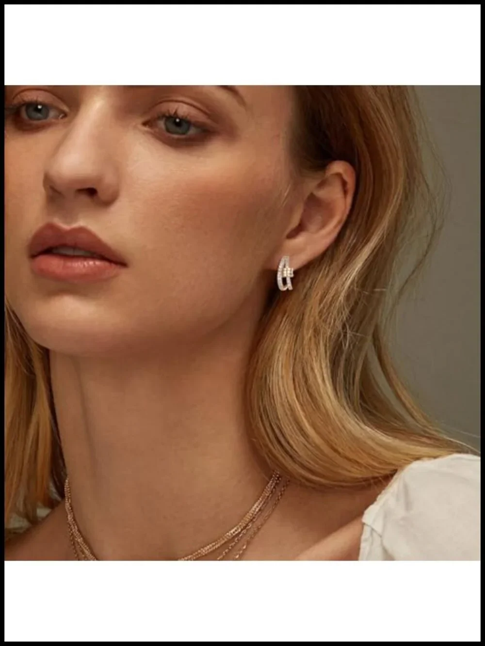 14K Gold Plated Cubic Zirconia Hoop Earrings for Women